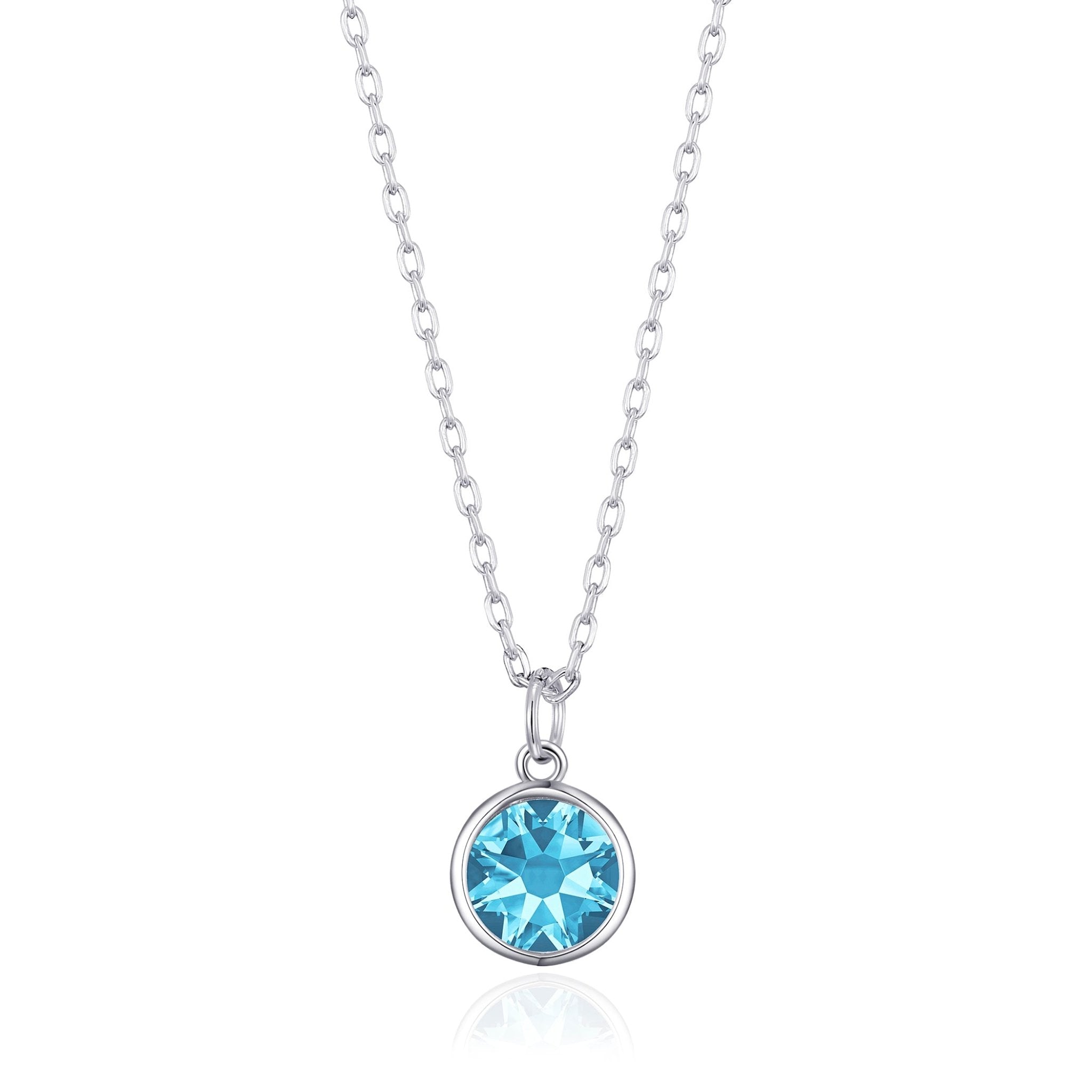 Light Blue Crystal Necklace Created with Zircondia® Crystals