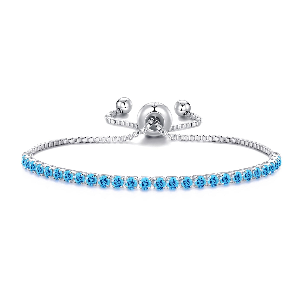 Light Blue Tennis Friendship Slider Bracelet Created with Zircondia® Crystals