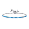 Light Blue Tennis Friendship Slider Bracelet Created with Zircondia® Crystals