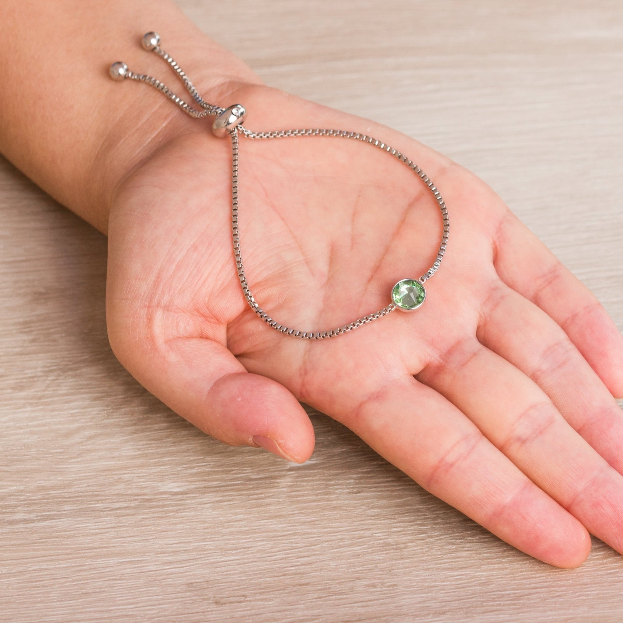 Light Green Crystal Bracelet Created with Zircondia® Crystals