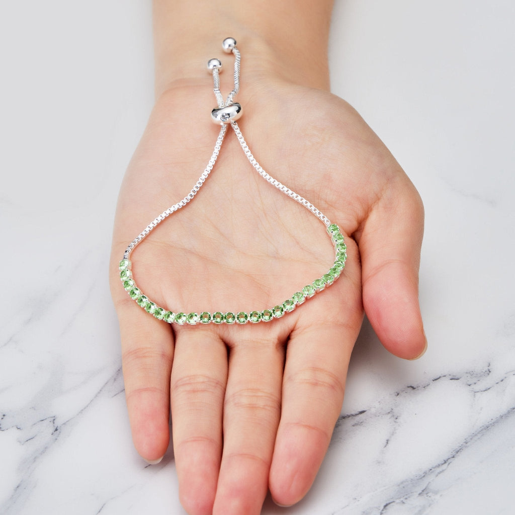 Light Green Tennis Friendship Slider Bracelet Created with Zircondia® Crystals