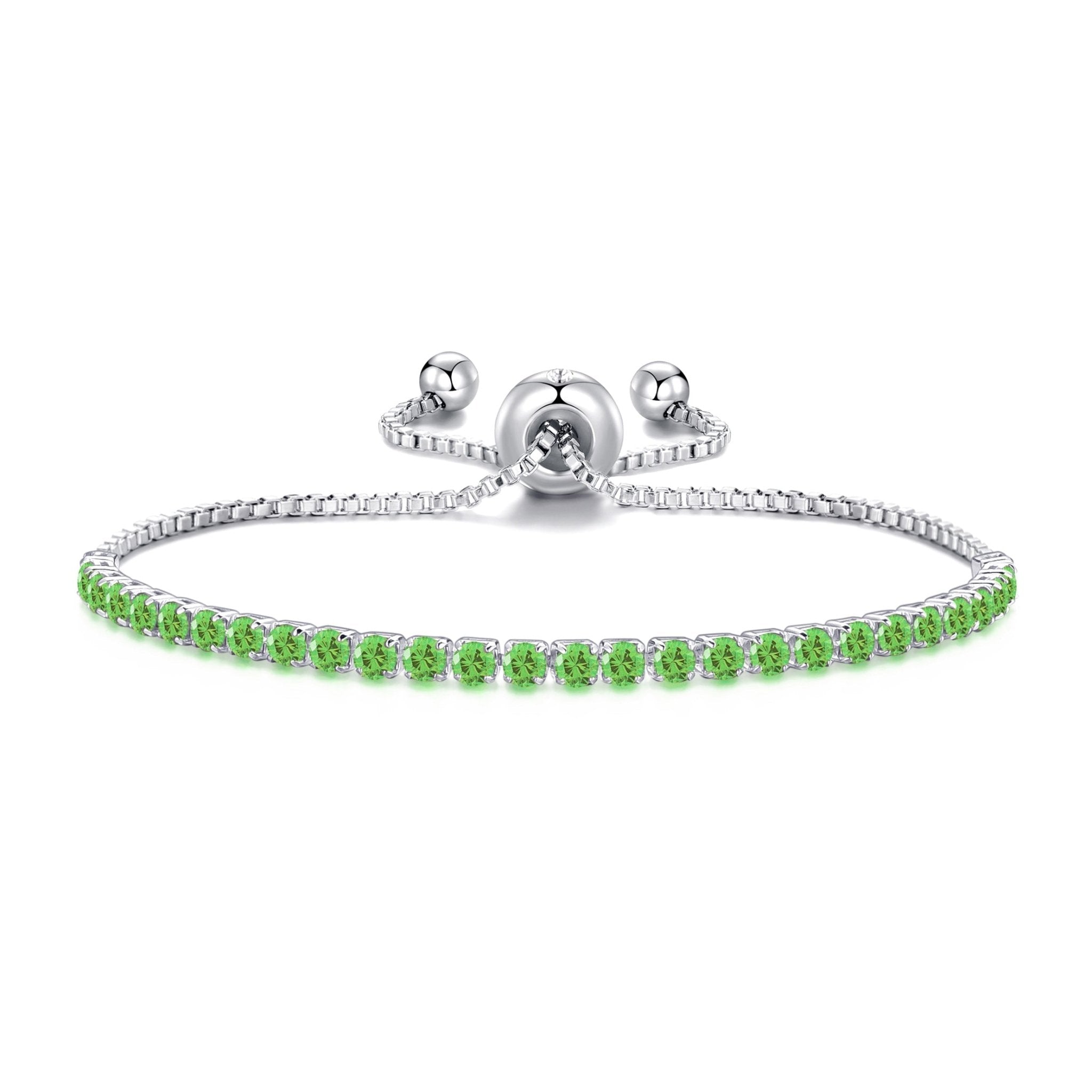 Light Green Tennis Friendship Slider Bracelet Created with Zircondia® Crystals