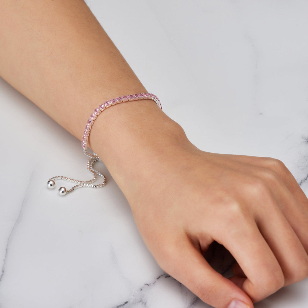 Light Pink Tennis Friendship Slider Bracelet Created with Zircondia® Crystals