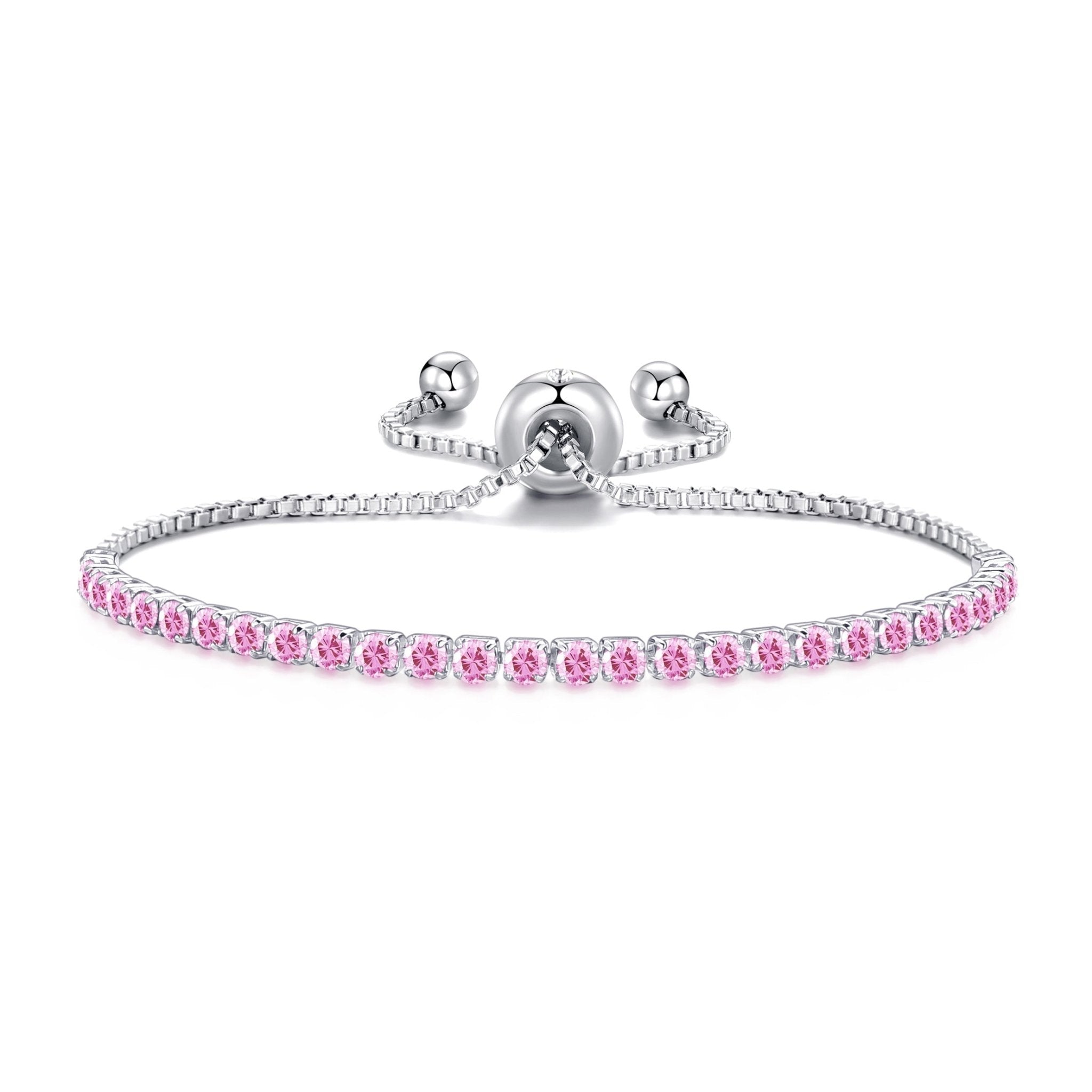 Light Pink Tennis Friendship Slider Bracelet Created with Zircondia® Crystals