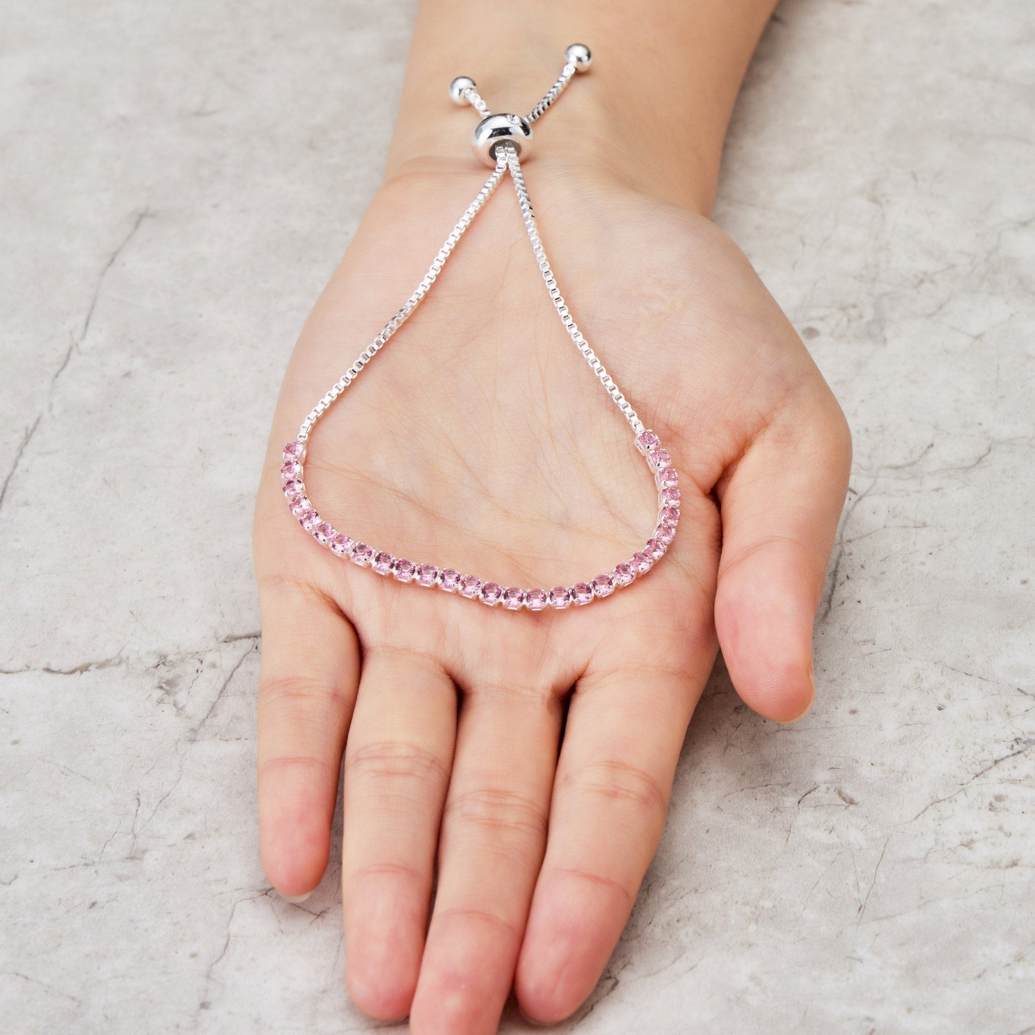 Light Pink Tennis Friendship Slider Bracelet Created with Zircondia® Crystals