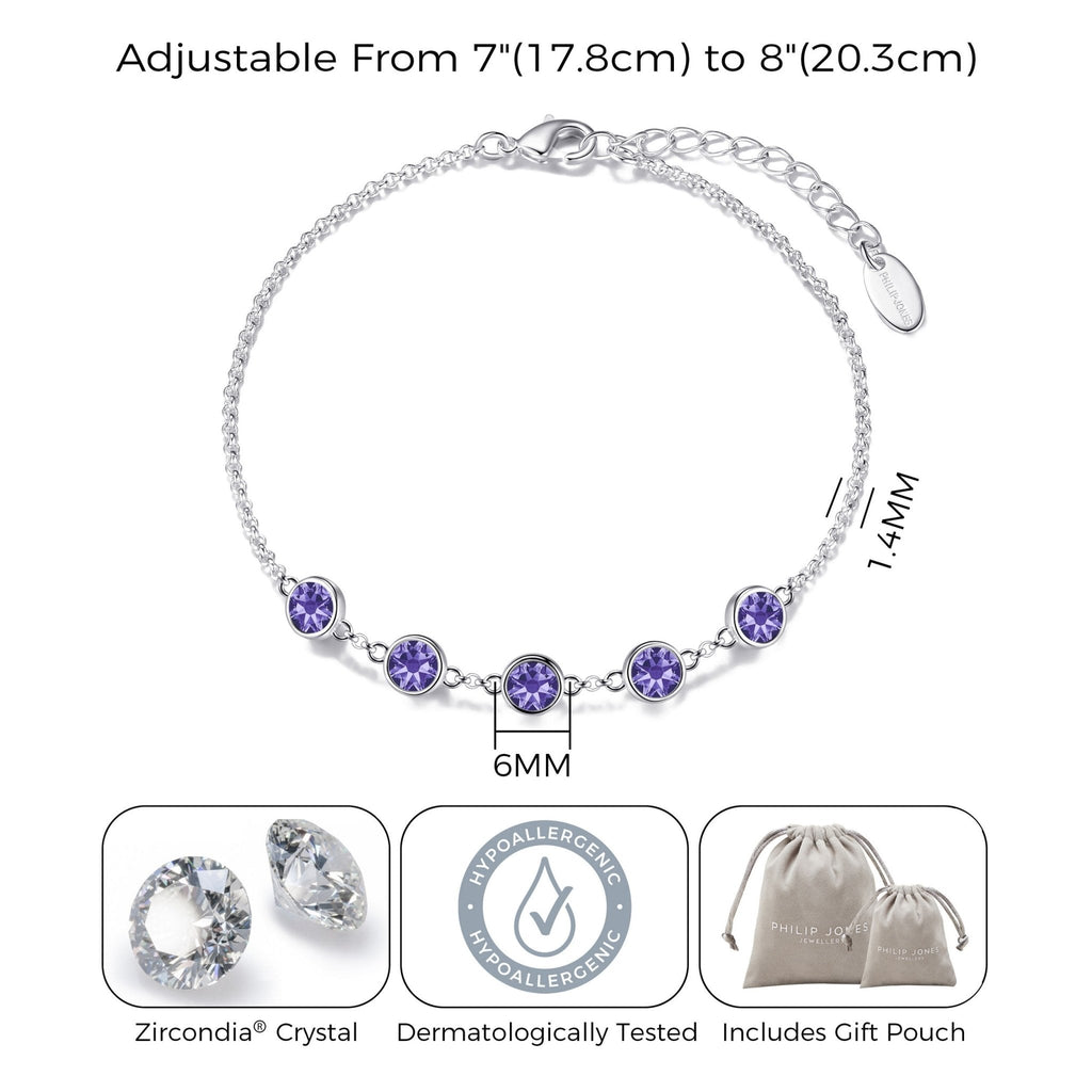 Light Purple Crystal Chain Bracelet Created with Zircondia® Crystals