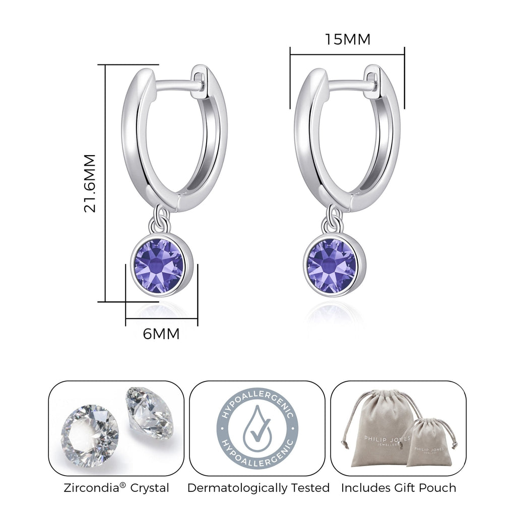 Light Purple Crystal Hoop Earrings Created with Zircondia® Crystals