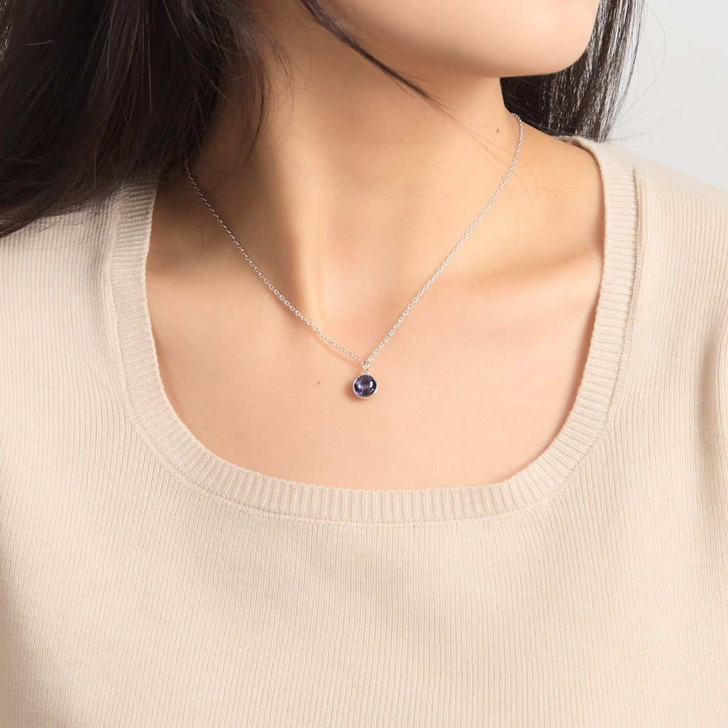 Light Purple Crystal Necklace Created with Zircondia® Crystals