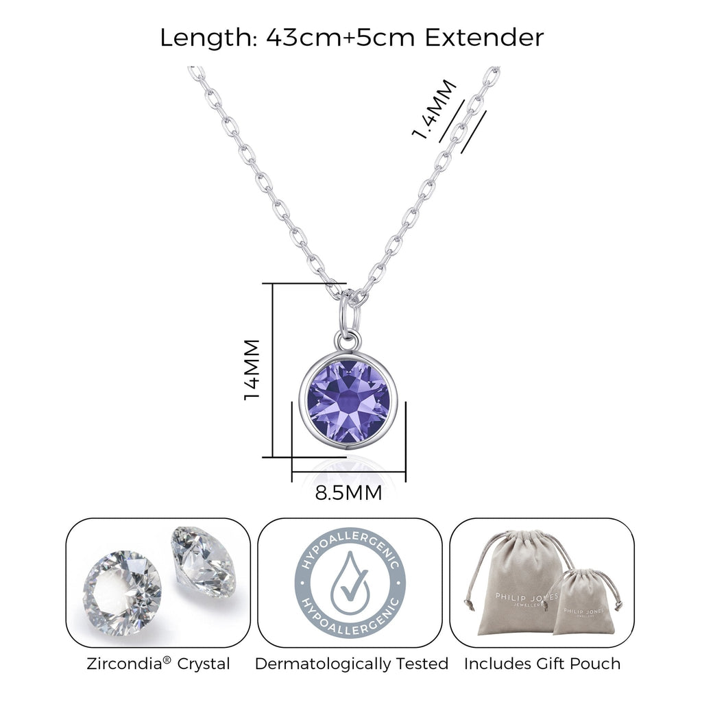 Light Purple Crystal Necklace Created with Zircondia® Crystals