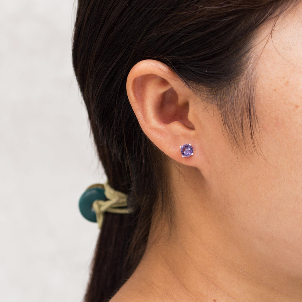 Light Purple Stud Earrings Created with Zircondia® Crystals