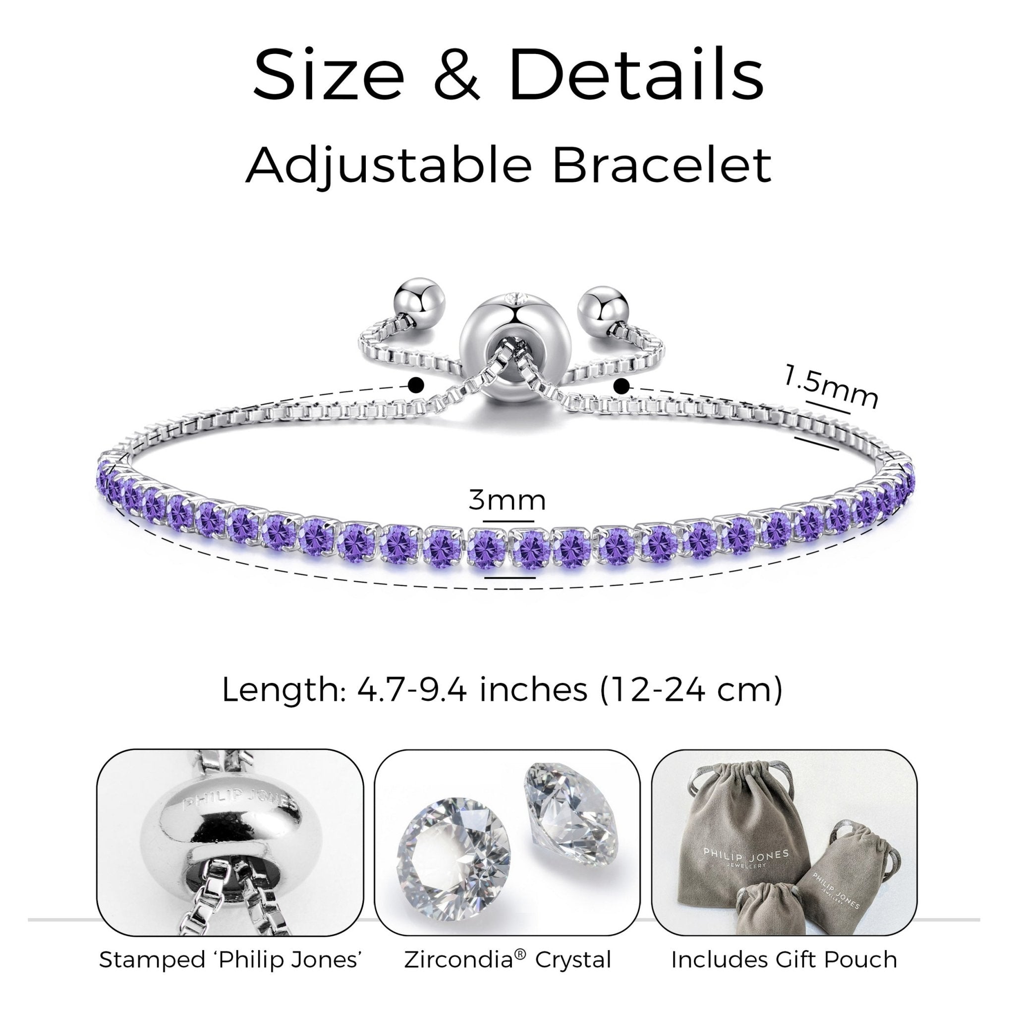 Light Purple Tennis Friendship Slider Bracelet Created with Zircondia® Crystals