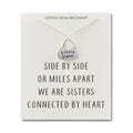 Little Sister Heart Necklace with Quote Card Created with Zircondia® Crystals