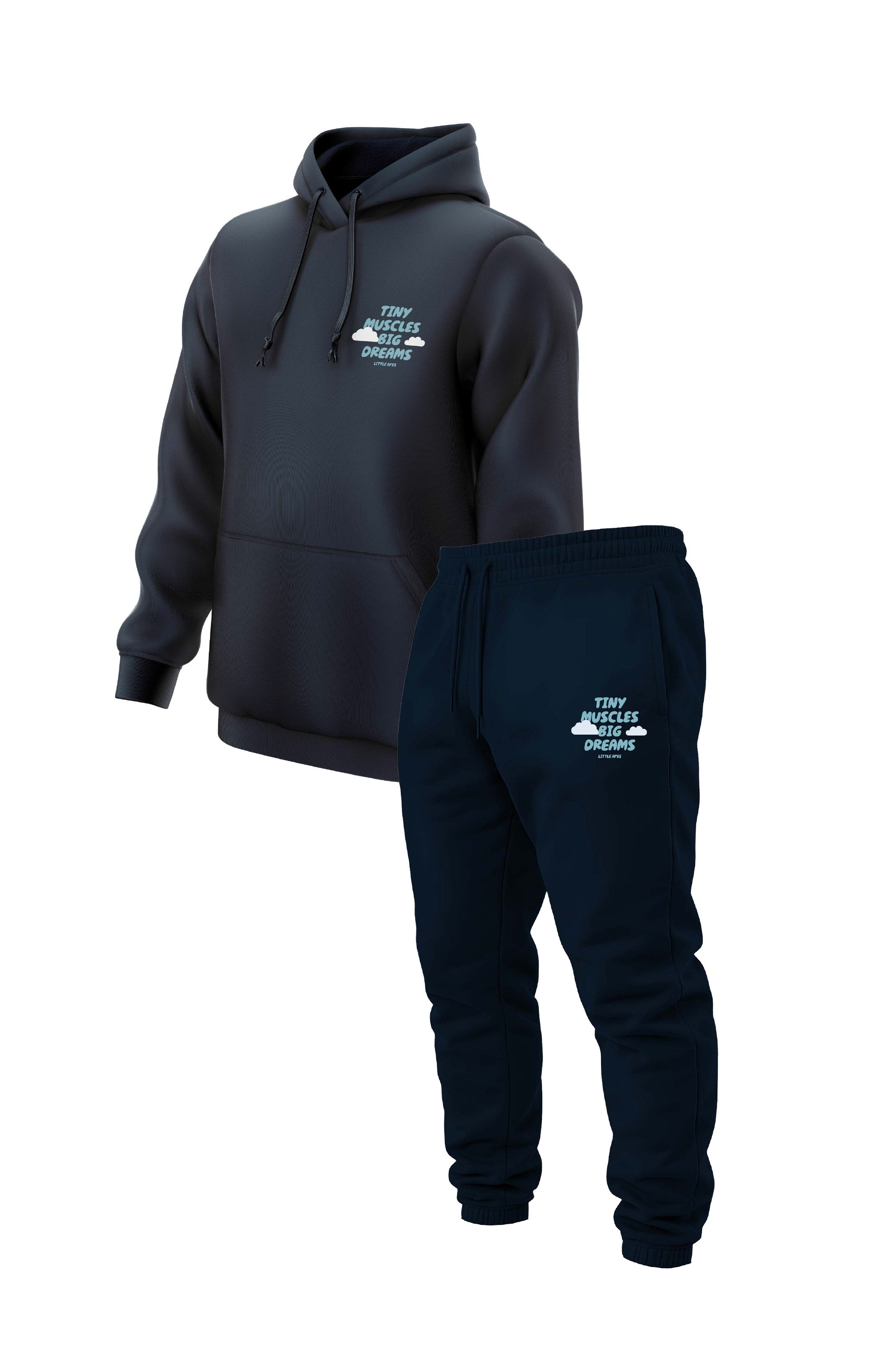 Little Apes Tiny Muscles Big Dreams Tracksuit - Navy