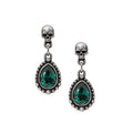 Skull Earrings Green Crystal Dangle Alchemy Gothic
