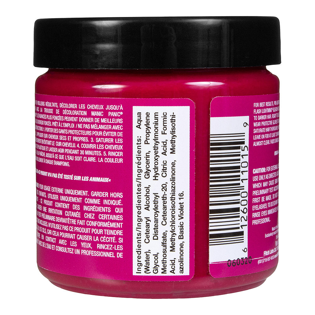Manic Panic Hot Hot Pink Semi-Permanent Hair Dye - Ultra Bright Magenta Pink UV Reactive Vegan