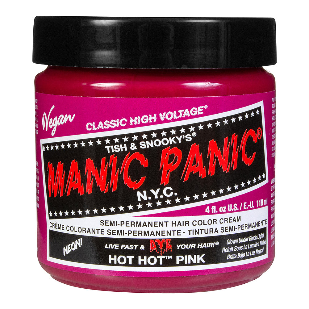 Manic Panic Hot Hot Pink Semi-Permanent Hair Dye - Ultra Bright Magenta Pink UV Reactive Vegan