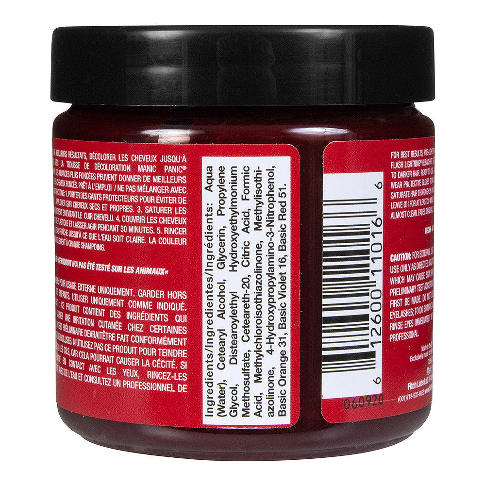 Manic Panic Infra Red Semi-Permanent Hair Dye - Rich Medium Dark Red Vegan