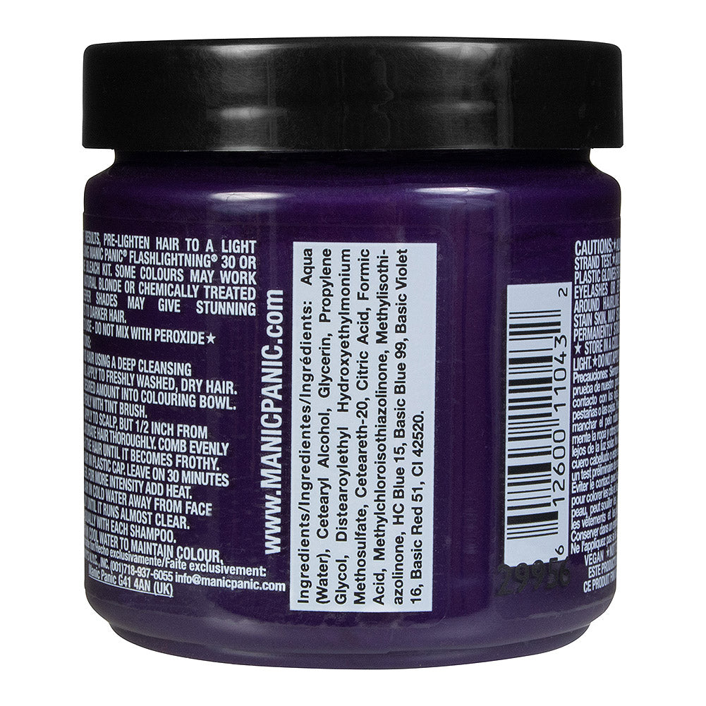 Manic Panic Violet Night Semi-Permanent Hair Dye - Deep Dark Purple Violet Vegan