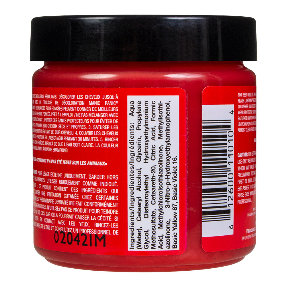 Manic Panic Wildfire Red Semi-Permanent Hair Dye - Vibrant Fiery Red UV Reactive Vegan