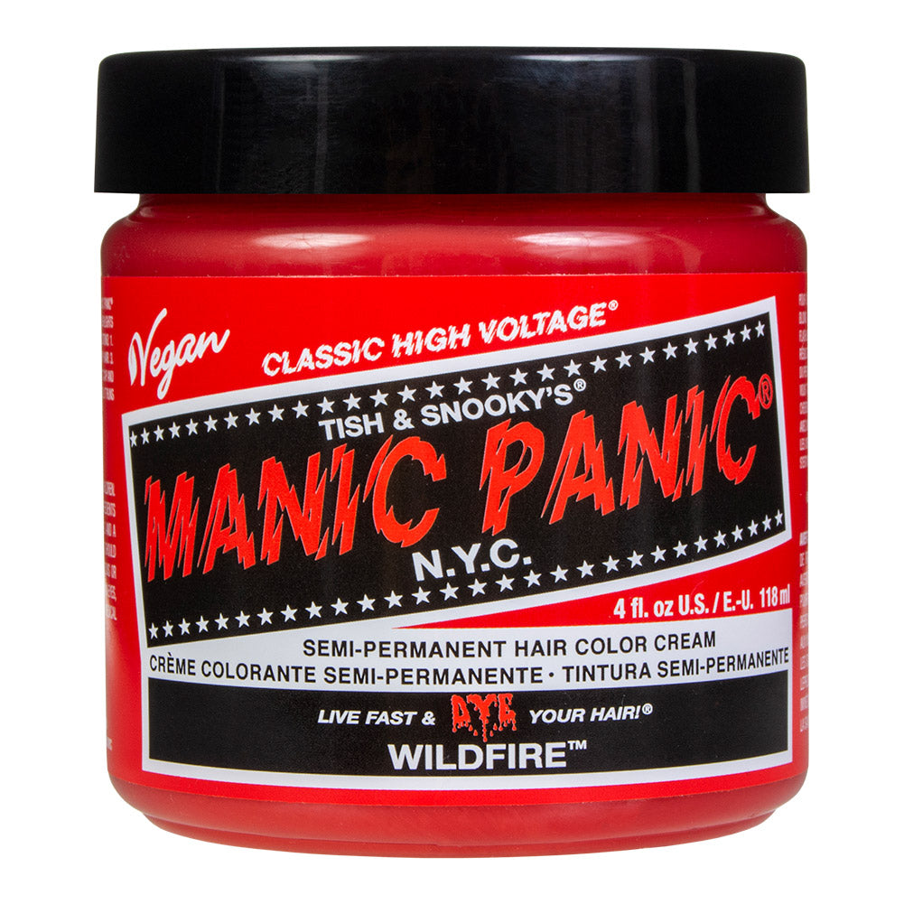 Manic Panic Wildfire Red Semi-Permanent Hair Dye - Vibrant Fiery Red UV Reactive Vegan