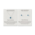 March (Aquamarine) Birthstone Necklace & Earrings Set Created with Zircondia® Crystals
