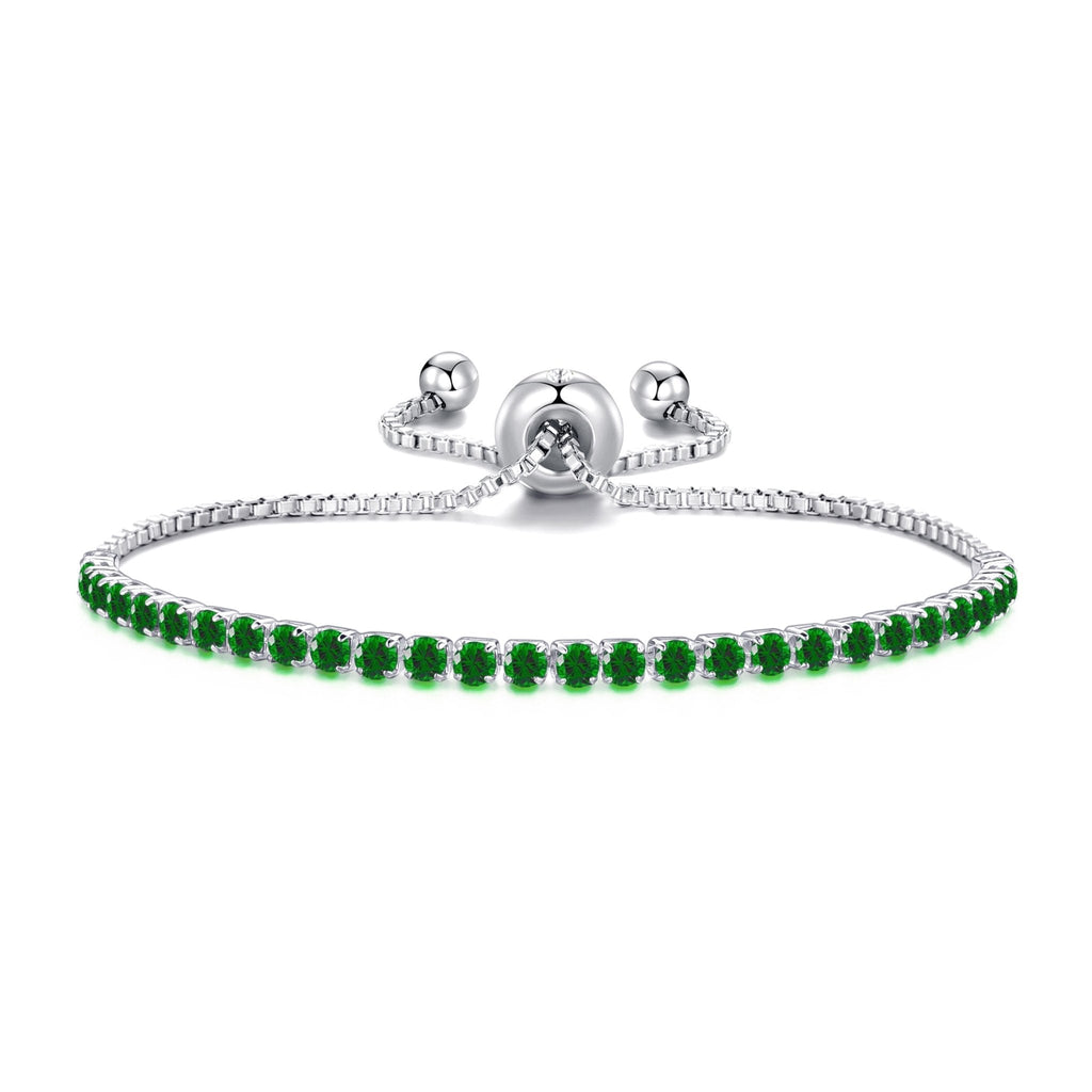May Birthstone Friendship Slider Bracelet with Emerald Zircondia® Crystals