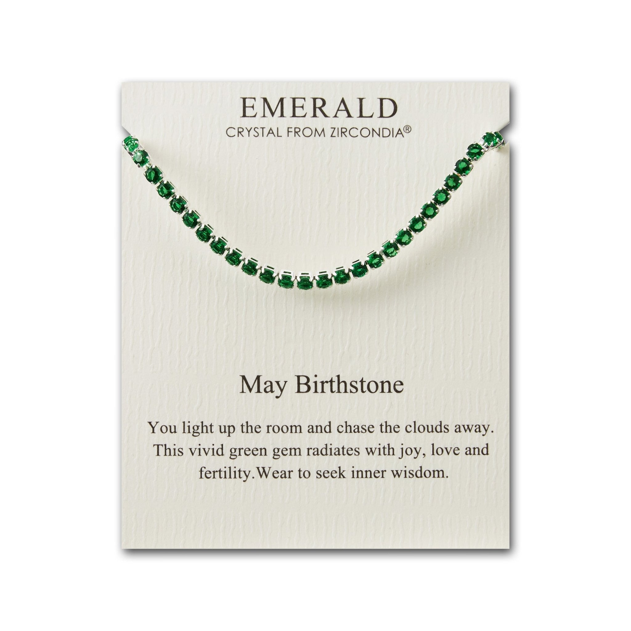 May Birthstone Friendship Slider Bracelet with Emerald Zircondia® Crystals