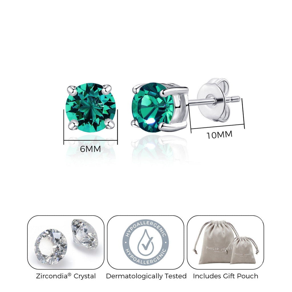 May (Emerald) Birthstone Earrings Created with Zircondia® Crystals