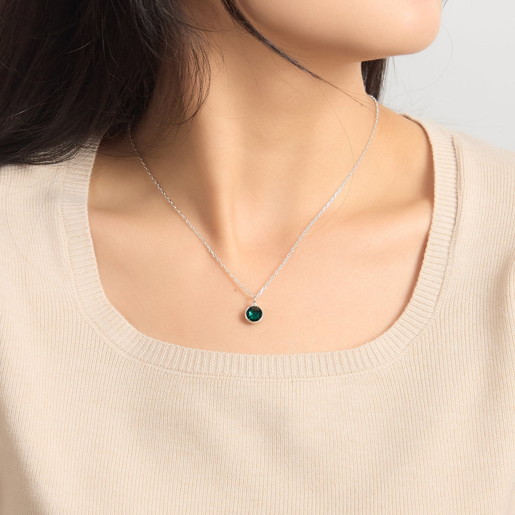 May (Emerald) Birthstone Necklace Created with Zircondia® Crystals