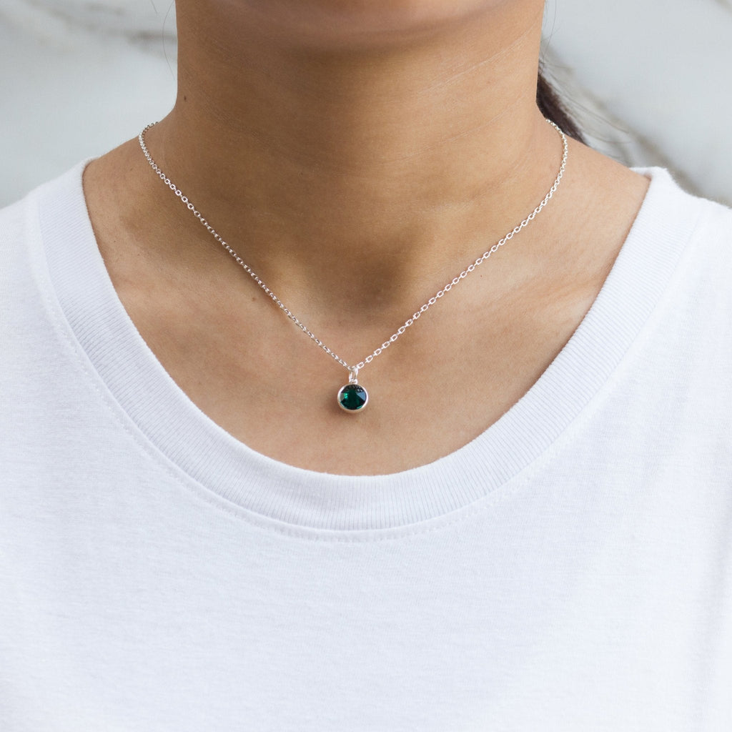 May (Emerald) Birthstone Necklace & Drop Earrings Set Created with Zircondia® Crystals