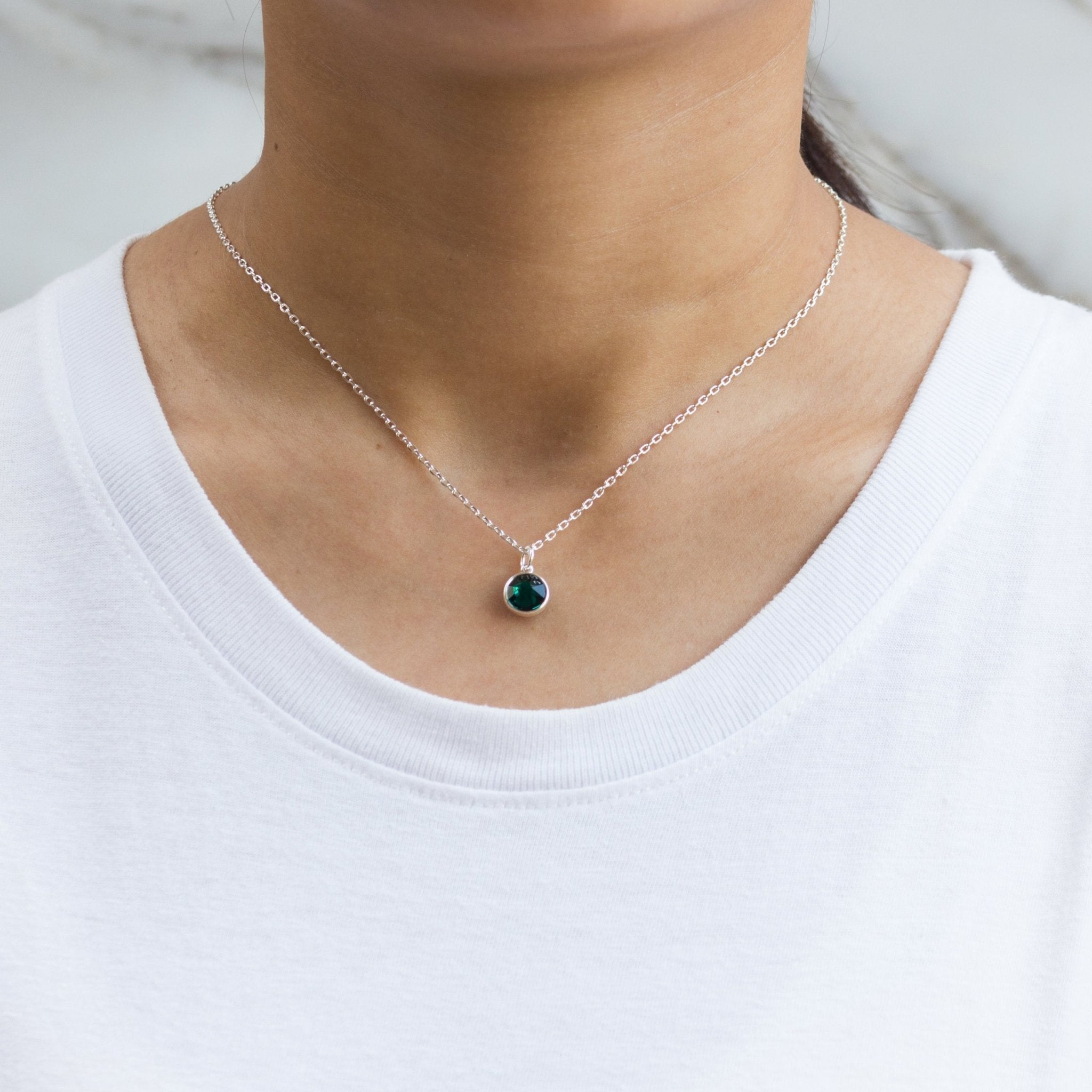 May (Emerald) Birthstone Necklace & Earrings Set Created with Zircondia® Crystals