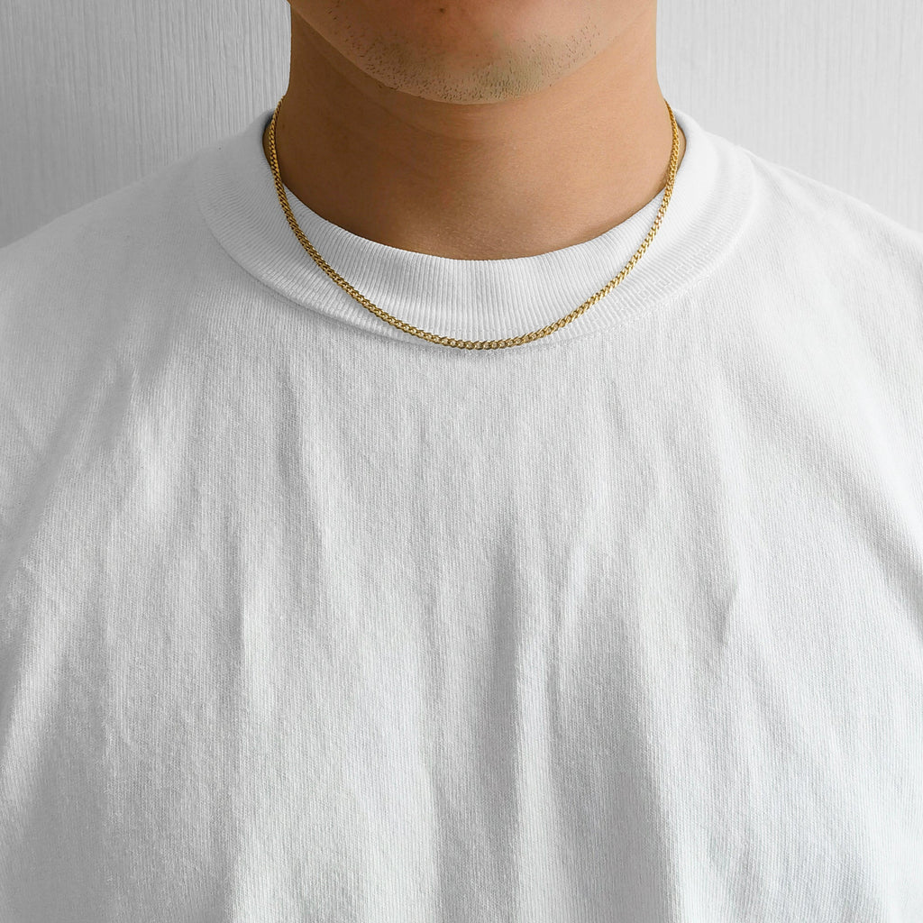 Men's 3mm 18k Gold Plated Steel 18-24 Inch Cuban Curb Chain Necklace