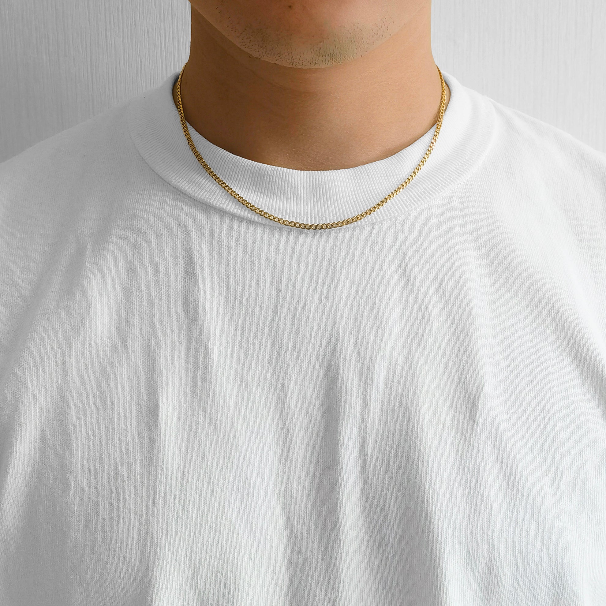 Men's 3mm 18k Gold Plated Steel 18-24 Inch Cuban Curb Chain Necklace