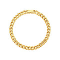 Men's 6mm 18k Gold Plated Stainless Steel 7.5-8.5 Inch Curb Chain Bracelet