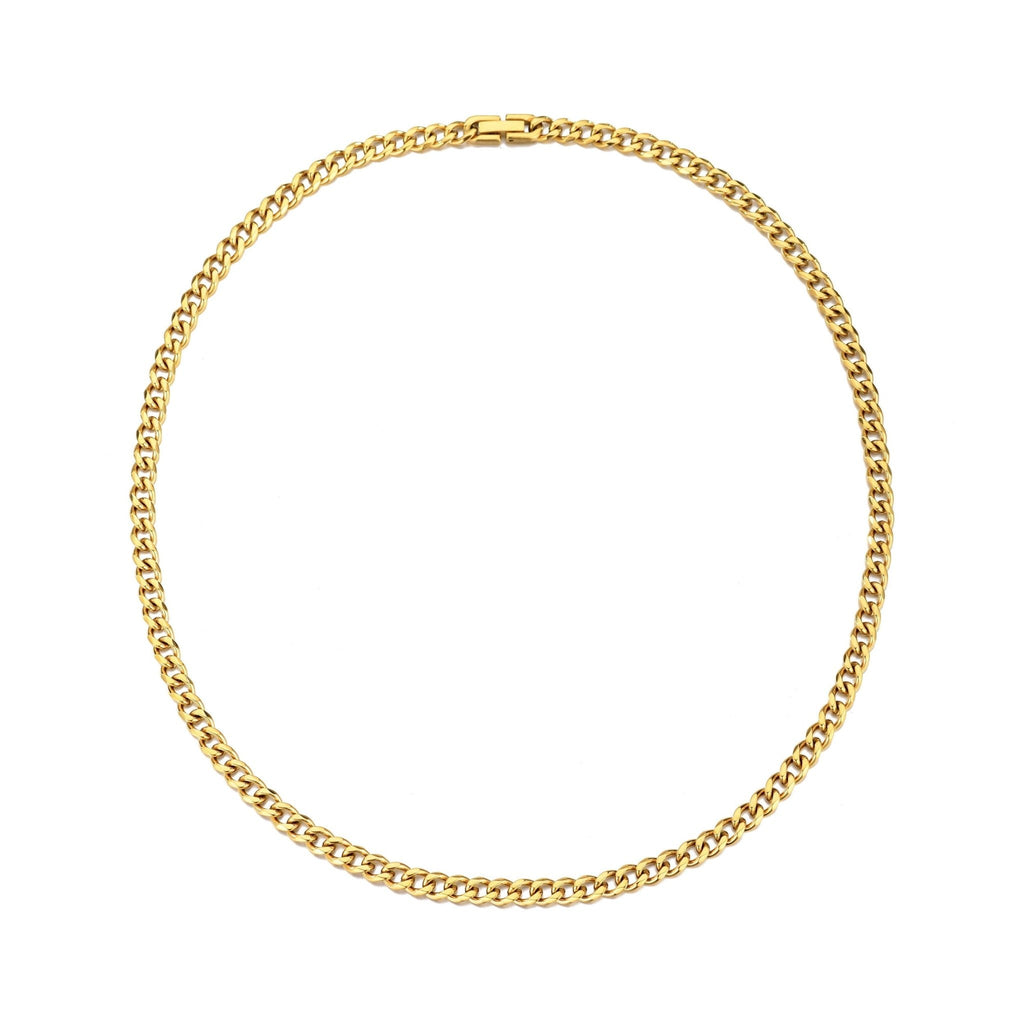 Men's 6mm 18k Gold Plated Steel 18-24 Inch Cuban Curb Chain Necklace