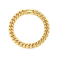 Men's 9mm 18k Gold Plated Stainless Steel 7.5-8.5 Inch Curb Chain Bracelet