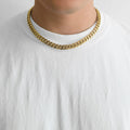 Men's 9mm 18k Gold Plated Steel 18-24 Inch Cuban Curb Chain Necklace