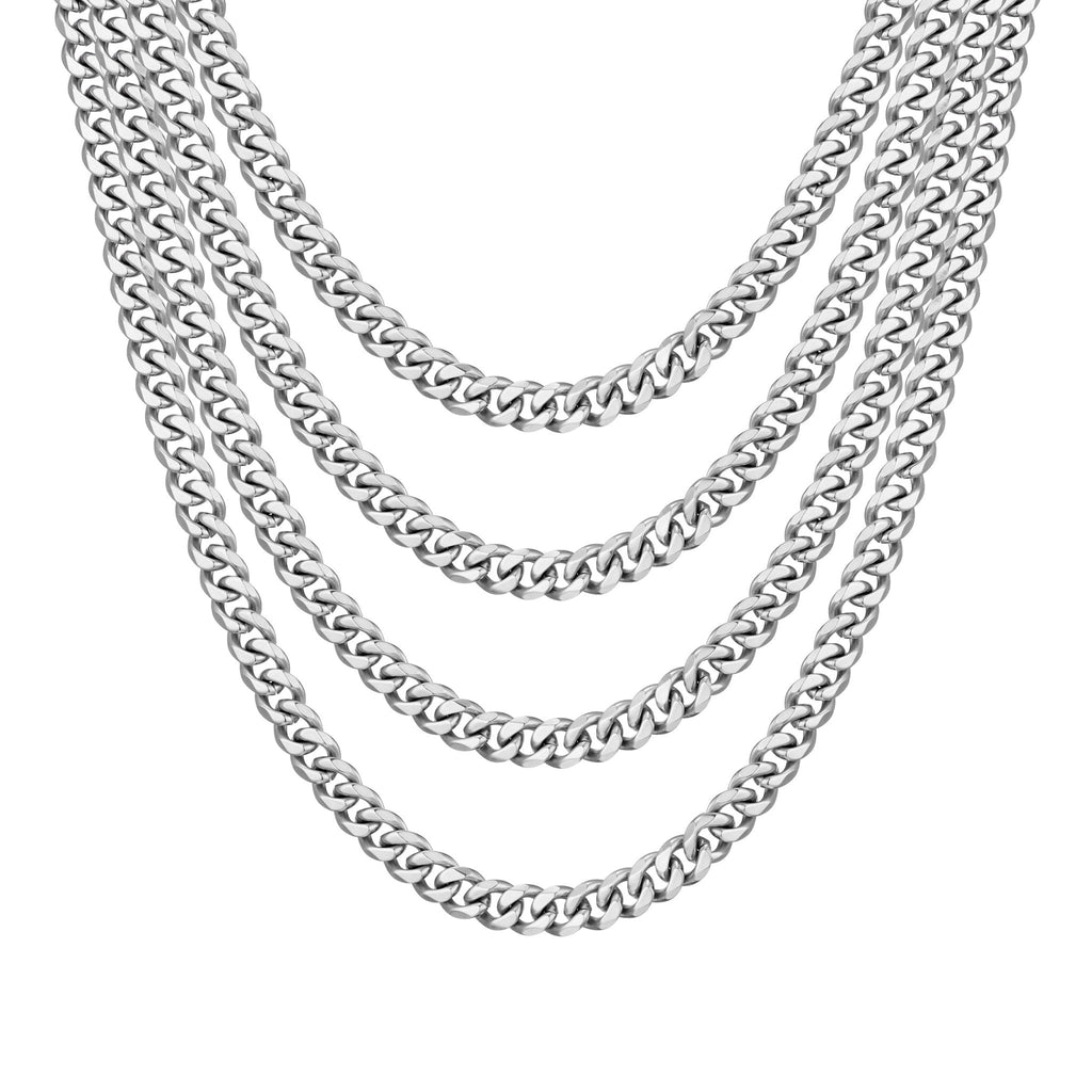 Men's 9mm Stainless Steel 18-24 Inch Cuban Curb Chain Necklace