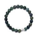 Men's Aquatic Agate Gemstone Stretch Bracelet