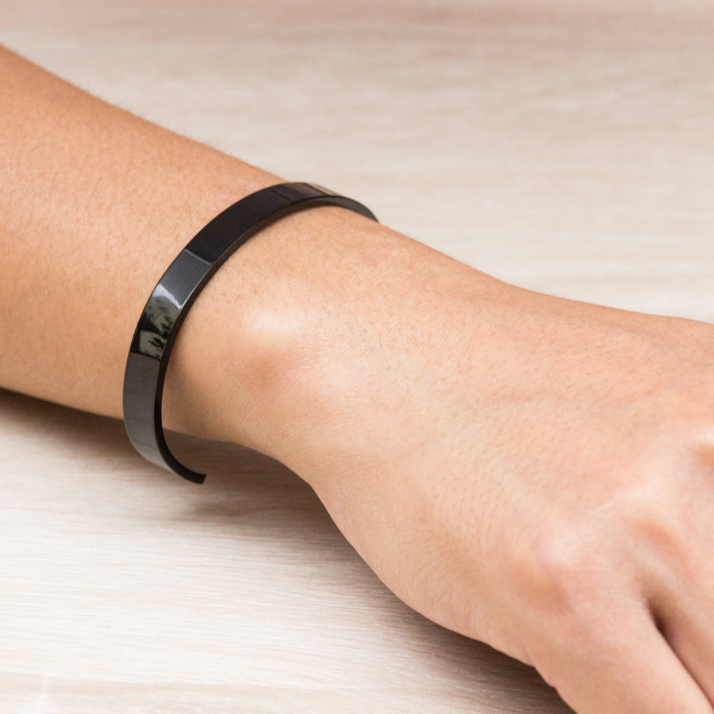Men's Black Stainless Steel Cuff Bracelet