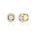 Men's 18k Gold Plated 6mm Magnetic Clip On Earrings Created with Zircondia® Crystals