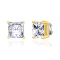18k Gold Plated Square Magnetic Clip On Stud Earrings Created with Zircondia® Crystals