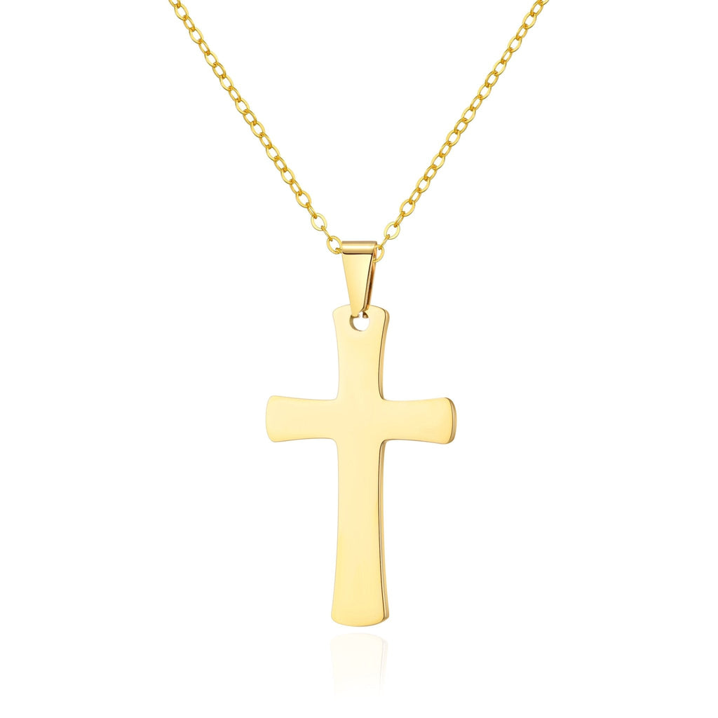 Men's 18k Gold Plated Stainless Steel Cross Necklace