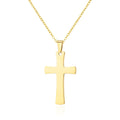Men's 18k Gold Plated Stainless Steel Cross Necklace