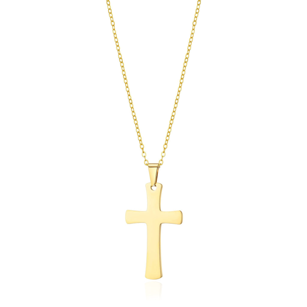 Men's 18k Gold Plated Stainless Steel Cross Necklace