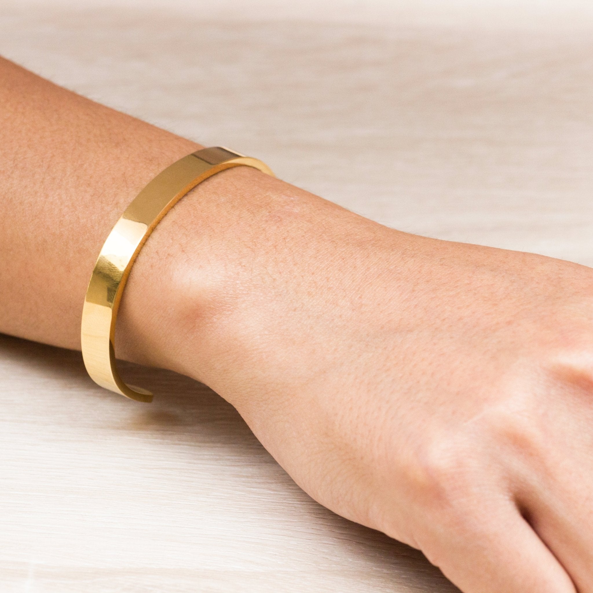 Men's 18k Gold Plated Stainless Steel Cuff Bracelet