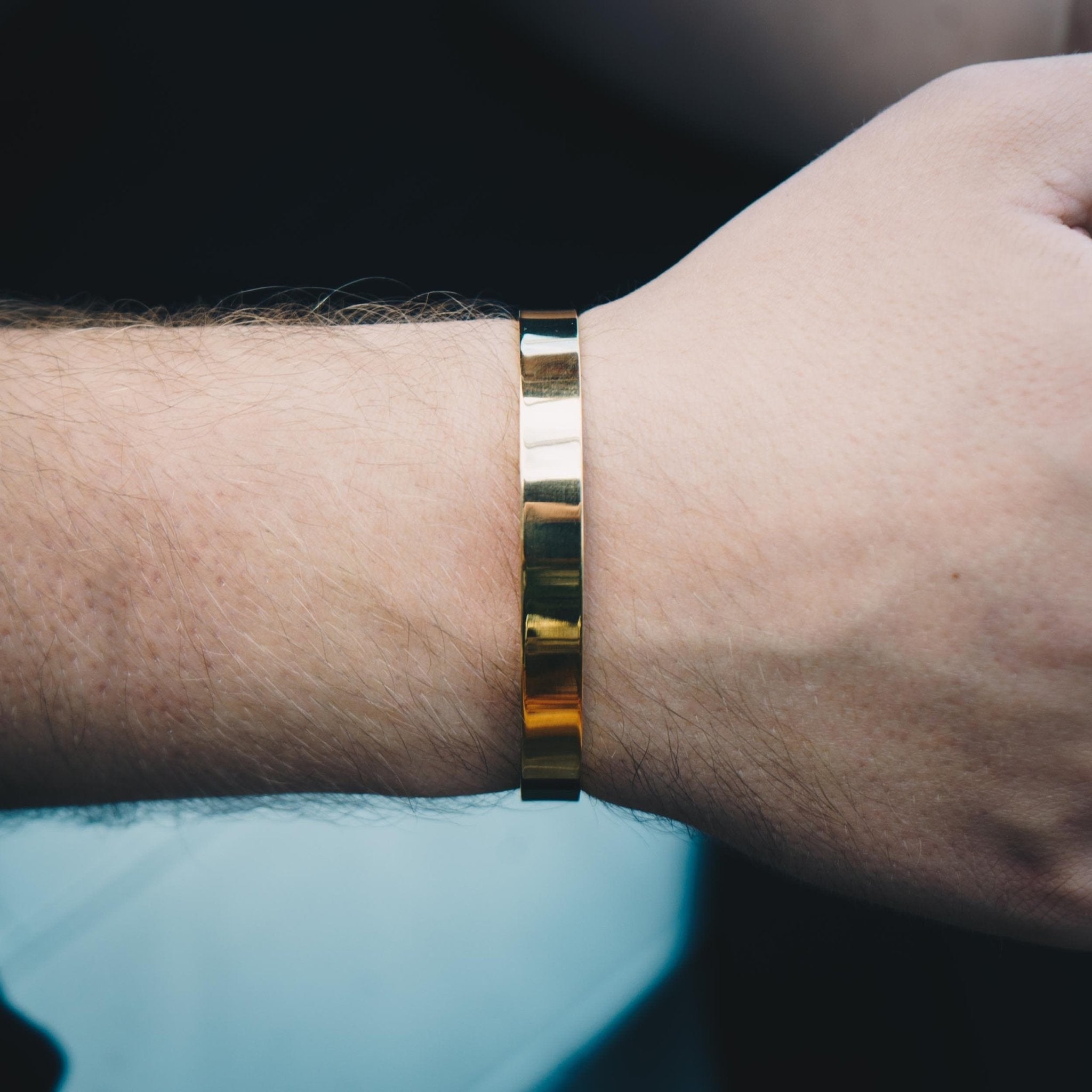 Men's 18k Gold Plated Stainless Steel Cuff Bracelet