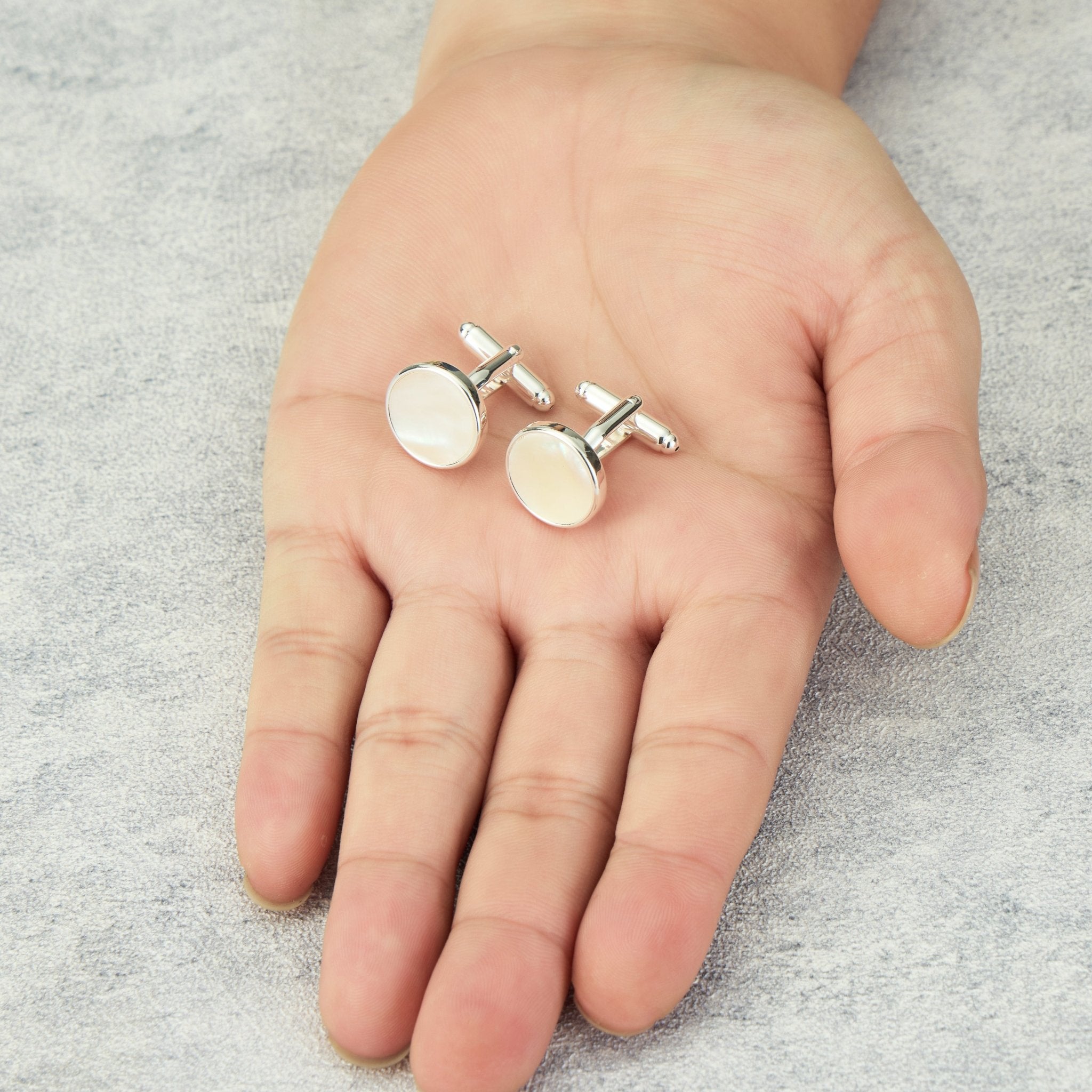 Men's I Couldn't Say I Do Without You Mother of Pearl Gemstone Cufflinks