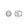 Men's Silver Plated 6mm Magnetic Clip On Earrings Created with Zircondia® Crystals