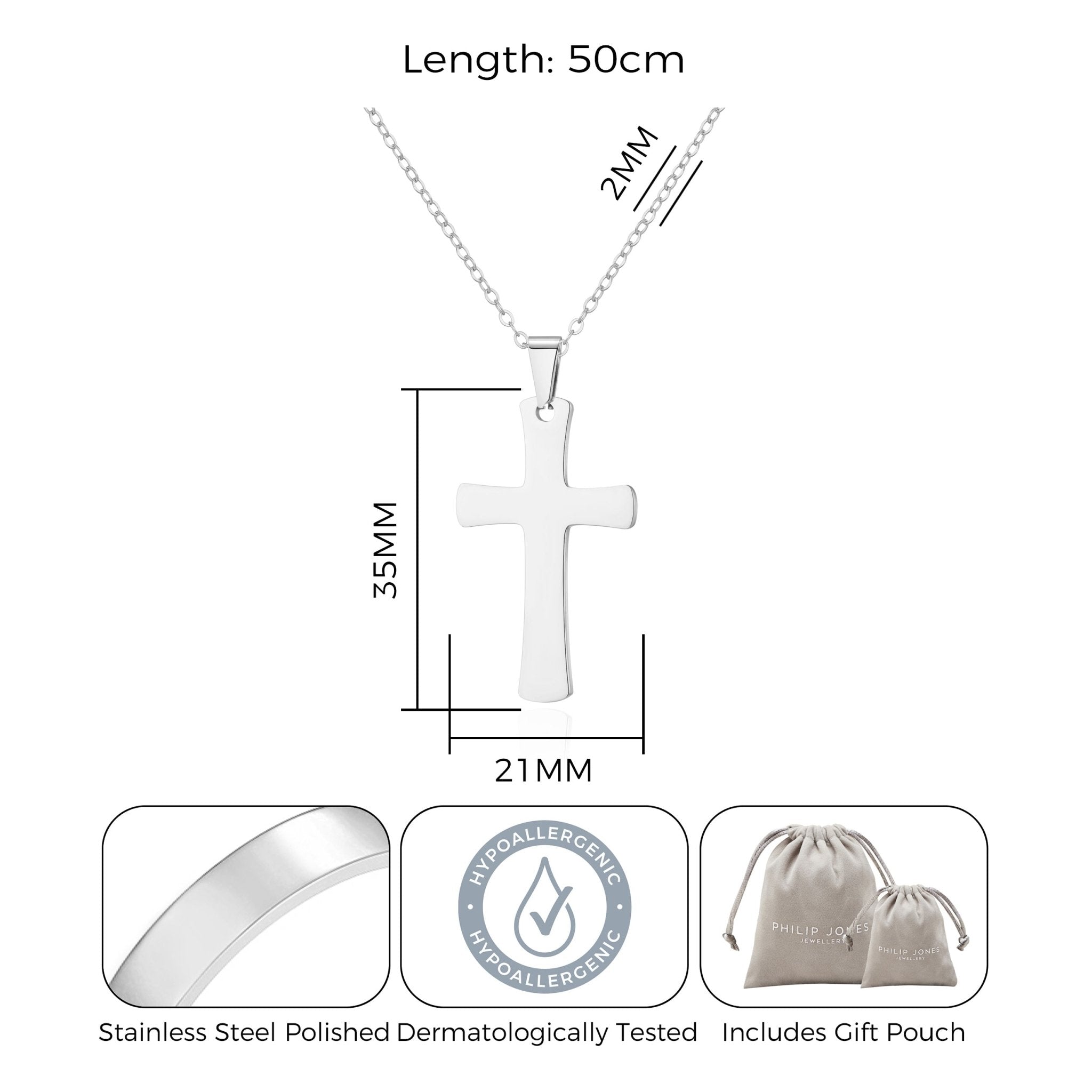 Men's Stainless Steel Cross Necklace